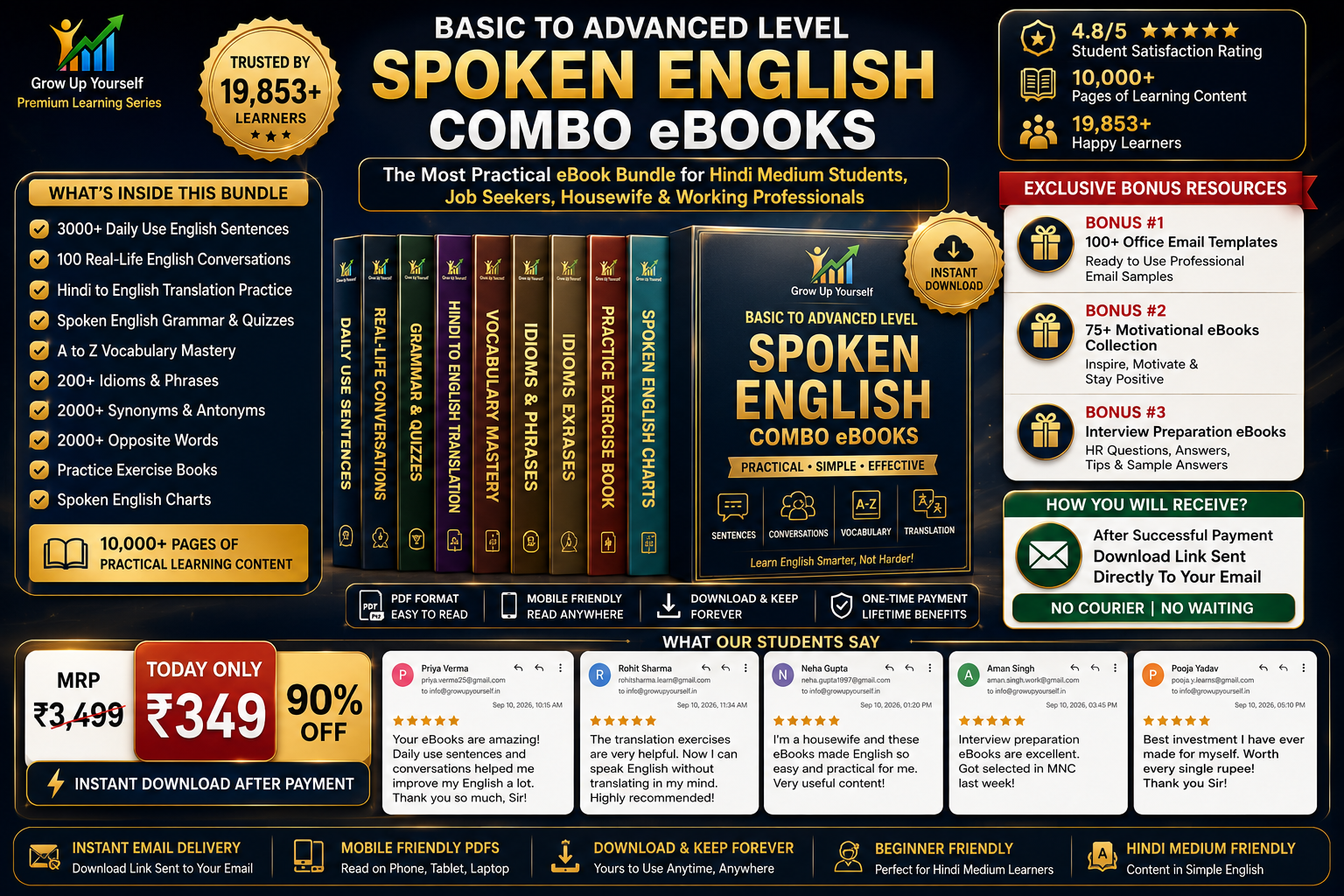 Basic to Advanced Spoken English Combo eBooks