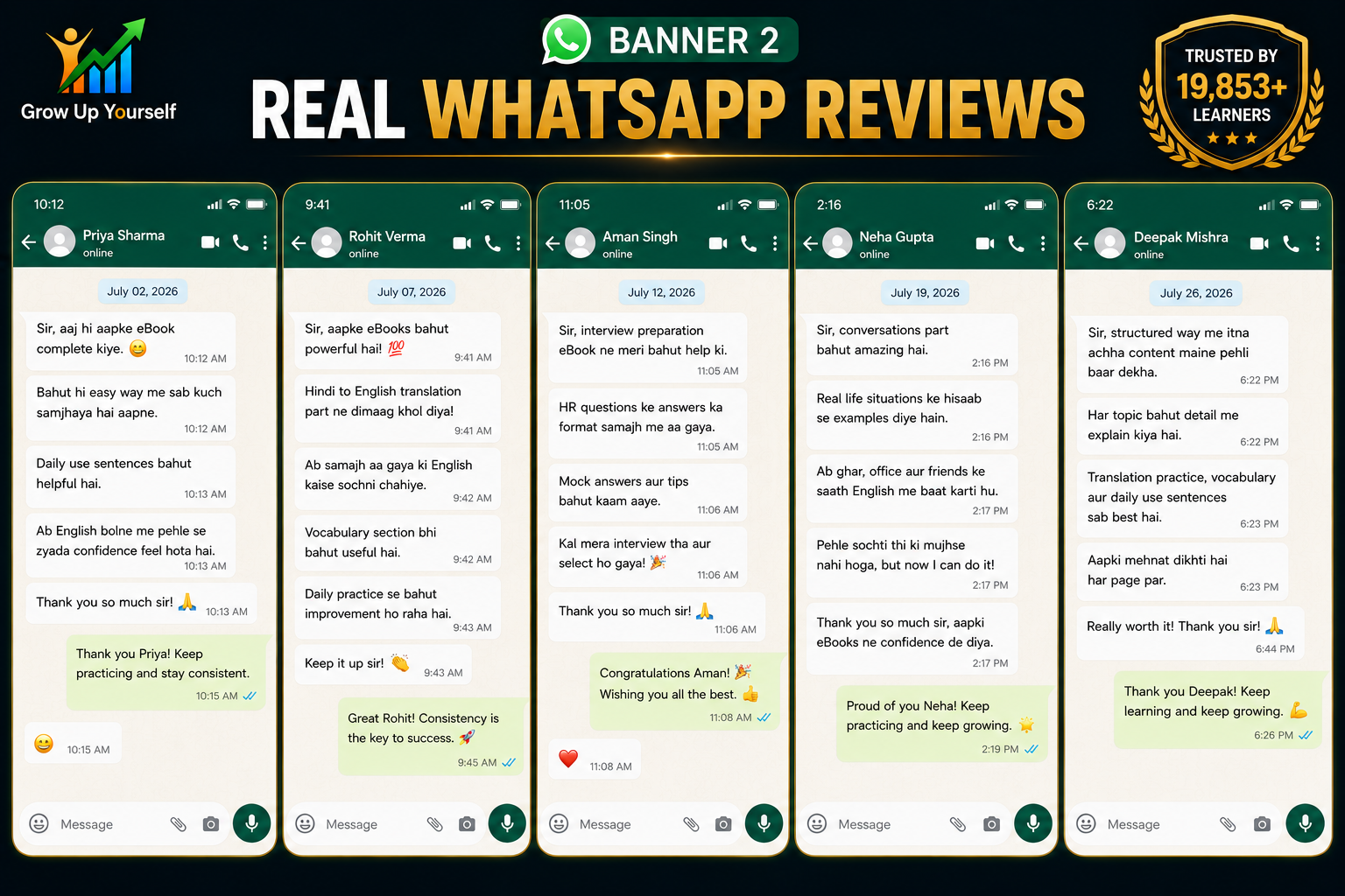 WhatsApp testimonial